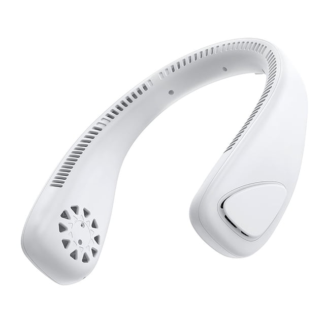 Mini ventilador de cuello sin aspas, ventilador F14, blanco, batería de 3-6 h de duración