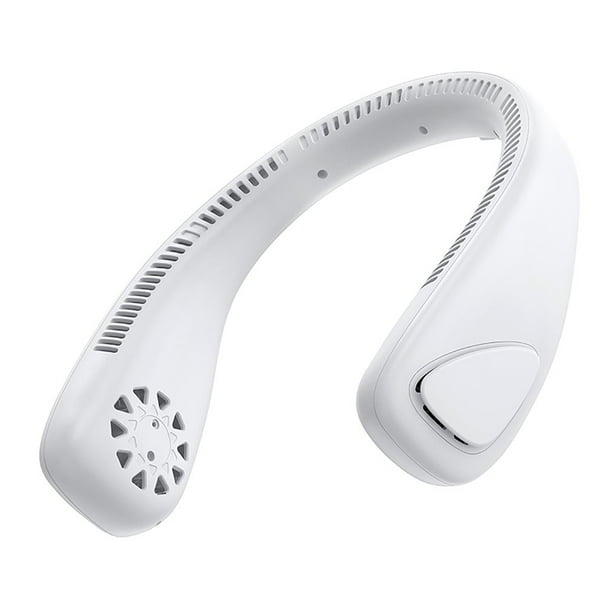 Mini ventilador de cuello sin aspas, ventilador F14, blanco, batería de 3-6 h de duración