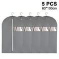 thumbnail image 1 of Juego de 5 bolsas de ropa colgantes para almacenamiento Funda de traje transpirable para armario Protector de cubierta de traje antipolvo con cremallera para traje abrigo, chaqueta, 1 of 8