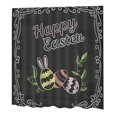 thumbnail image 1 of Cortina de ducha de diseño moderno con estampado de Pascua para baño, 1 of 6