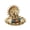 Gold Solid Ganesh 7" x 7" x 5", variant on 7" x 5" Gold Resin Ganesh Sculpture with Lotus Plate and Colorful Dresswear, by DecMode