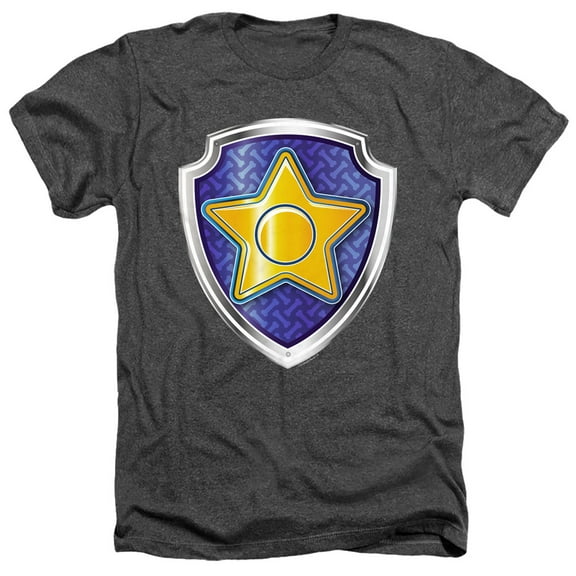 Paw Patrol Chase Badge Unisex Adult Heather T Shirt