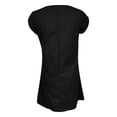 thumbnail image 5 of BONIXOOM Black Dresses for Women Multi-theme Party Crew Neck Tab Short Sleeve Pullover Dress Solid Black Dresses, 5 of 5