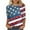 Red, variant on Frostluinai Memorial Day Patriotic Shirt Womens Tops Crew Neck 3/4 Sleeve Lounge Tops Plus Size Red White and Blue Floral T-Shirts