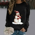 miqiqism Merry Christmas Shirts for Women Long Sleeve Vintage Snowman