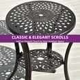 thumbnail image 3 of Uforic 30 Inch Round Outdoor Patio Dining Table, Cast Aluminum Bistro Table with Umbrella Hole, Weather Resistant Side Table for Garden Backyard Porch, Hammered Bronze Finish, 3 of 6