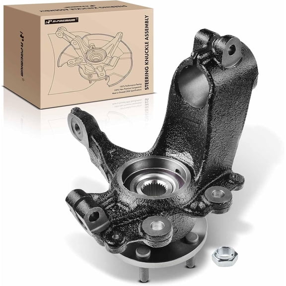 A-Premium Front Left Steering Knuckle & Wheel Bearing Hub Assembly Compatible with Ford Focus 2012-2018, w/5-Lug, Driver Side