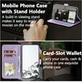 thumbnail image 2 of Mandala Case for Google Pixel 6 Pro, Premium Leather Flip Wallet Card Slots Magnetic Stand Protective Cover Ultra Slim Case with Lanyard, Embossed Flip Cover-Purple, 2 of 11