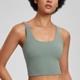 thumbnail image 2 of AGONVIN Women’s Wirefree Padded Twist Back Tank Tops Yoga Sports Bra with Support Matcha Green XL, 2 of 7
