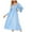 Blue summer dresses for women, variant on Wycnly Summer Dresses for Women Beach Fashion Lantern Sleeve Elastic Waist A Line Long Dresses 2025 Long Sleeve Square Neck Solid Maxi Formal Dress Blue l
