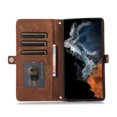 thumbnail image 2 of Allytech Wallet Case for Samsung Galaxy S24 Ultra, [9 Card Slots] [Zipper Pocket] Luxury PU Leather Kickstand Magnetic Clasp Cover with Shoulder Strap & Hand Strap, Shockproof Anti-Fall Case, Brown, 2 of 10