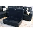 thumbnail image 5 of Maumee 103.5" Wide Faux Leather Sofa & Chaise with Ottoman,Left Facing Black, 5 of 7