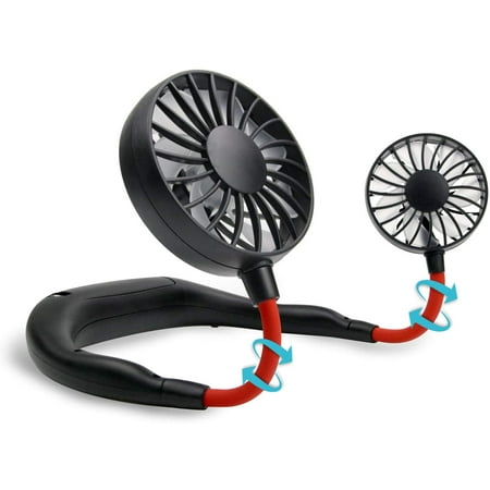 

Portable Neck Fan USB Rechargeable Fan Hands Free Mini Personal Wearable Necklace Fan can Rotate 360Freely with Dual Wind Head and 3 Level Air Flow for Office Kitchen Travel Outdoor Indoor Desk