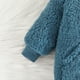 thumbnail image 2 of Gibobby Grandes NiñosOtoño Invierno niños pequeños niñas manga larga Color sólido polar cremallera chaqueta Casual niños abrigos rompevientos prendas de (Azul, 0-6 Meses), 2 of 5