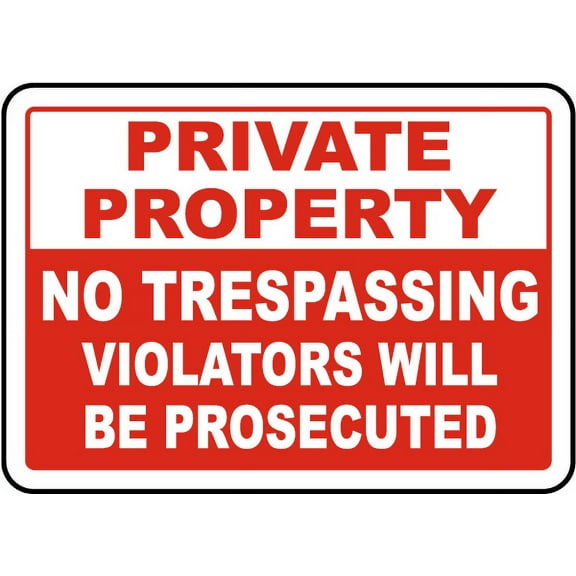 Vinyl Stickers - Violators Prosecuted No Trespassing Sign 12 - Safety and Warning Warehouse Signs Stickers - 3.5" x 5" - 3 Pack