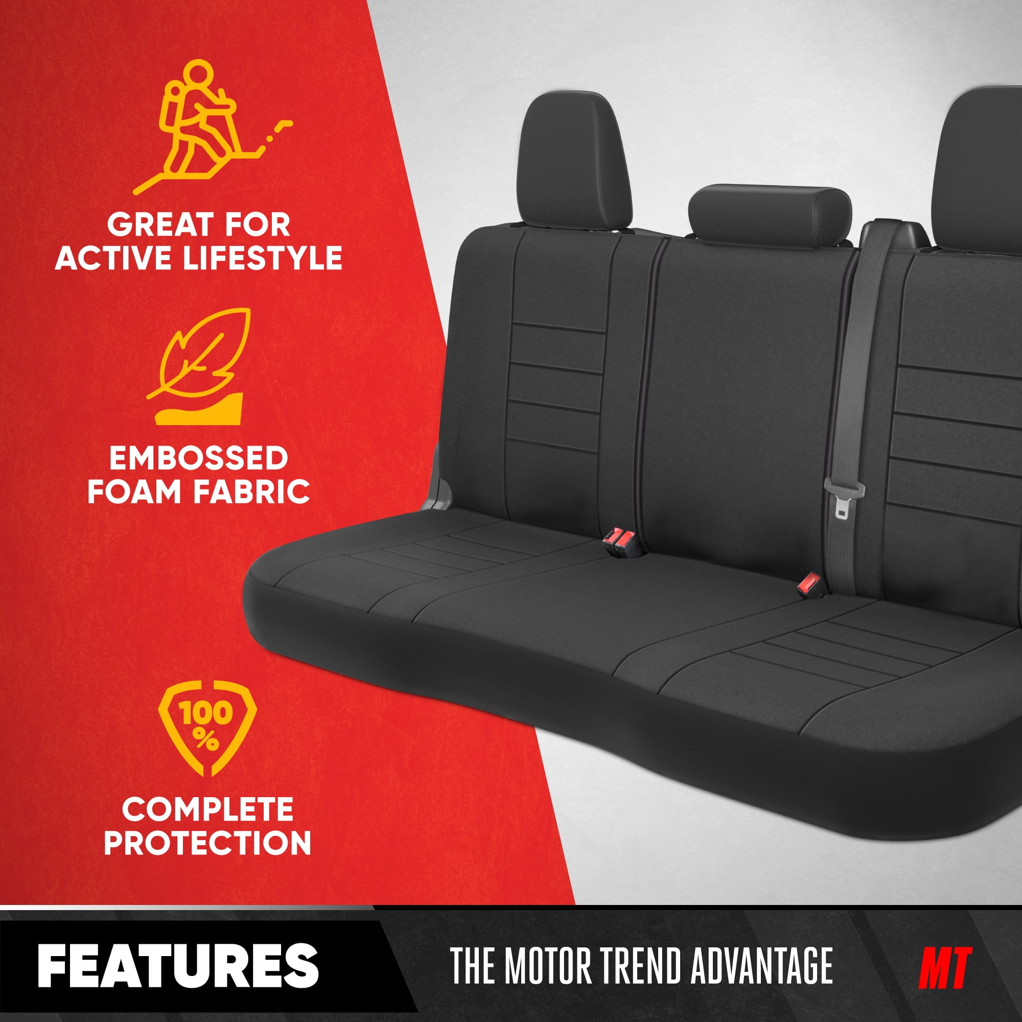 Neoprene Advantage Rear Bench Seat Cover - Waterproof and Universal Fit for Trucks, SUVs, and Vans, Black
