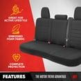 thumbnail image 2 of Neoprene Advantage Rear Bench Seat Cover - Waterproof and Universal Fit for Trucks, SUVs, and Vans, Black, 2 of 10