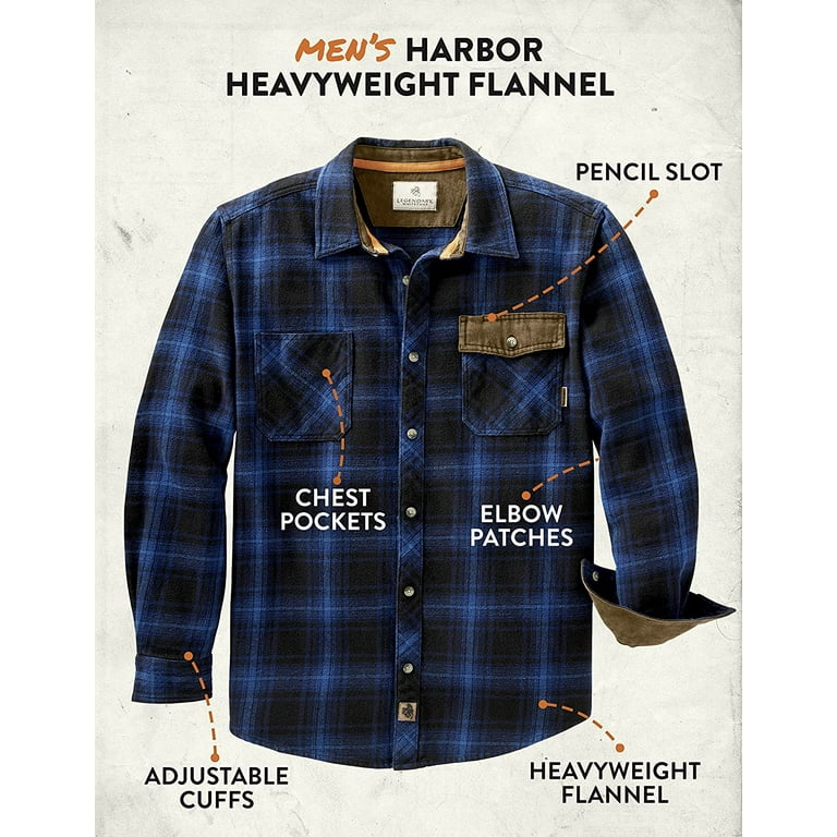 Legendary Whitetails Men's Harbor Heavyweight Flannel Button Down Shirt