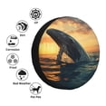 thumbnail image 4 of Sikiie Sunset Ocean Whale PVC Leather Spare Tire Wheel Cover Spare Tire Cover, for Car Truck SUV Camper Trailer Universal Fit(14-17in)-17 inch, 4 of 6