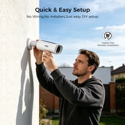 Hiseeu 2K/4MP Solar Security Camera with Base Station, Spotlight, Expandable 10 Channel, with 64G Free Storage Wireless Outdoor Camera, Waterproof PIR Detection, Home Surveillance System Camera