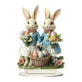thumbnail image 3 of YWIYIUD Easter Rabbit Eggs Decorations Spring Easter Centerpieces Tiered Tray Decor 2D Flat Acrylic BunnyEgg Flower Figurines Table Ornament for Farmhouse Home Kitchen Easter Party,Birthday Gifts, 3 of 9