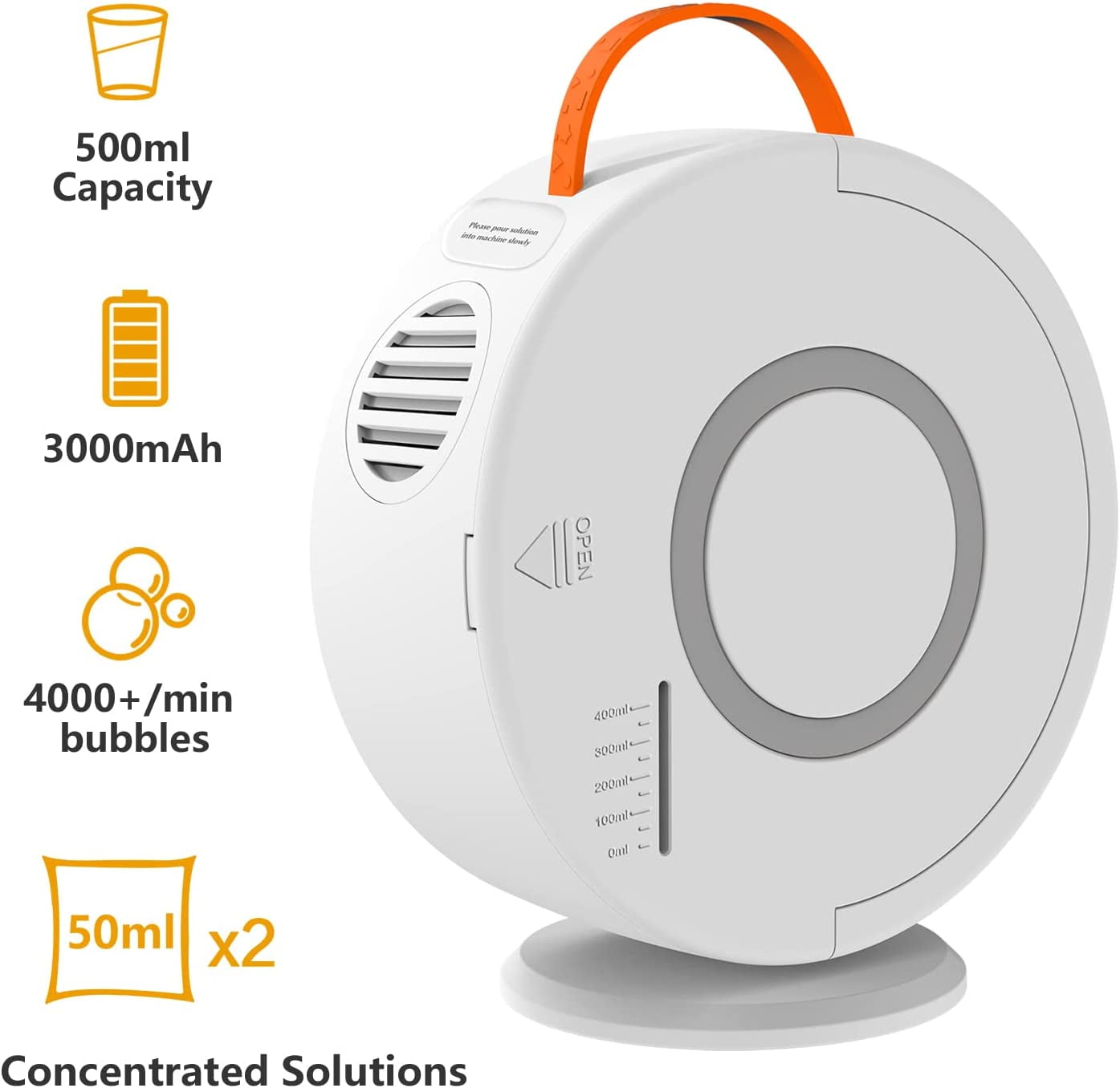 Bubble Machine for Kids,Automatic Bubble Blower Rechargeable, Auto Rotatable Portable Bubble Maker Electric Bubbles Toy,Electric Bubbles Toy for 3 4 5 Year Old,Outdoor Wedding Party Gifts