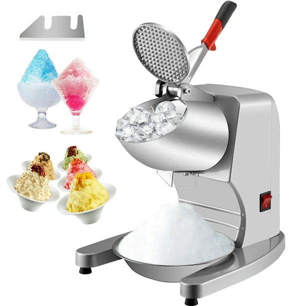 VEVORbrand Electric Ice Shaver Crusher Snow Cone Maker Machine with Dual  Stainless Steel Blades 210LB/H Shaved Ice Machine 300W 1450 RPM with Ice  Plate & Additional Blade for Home and Commercial Use -