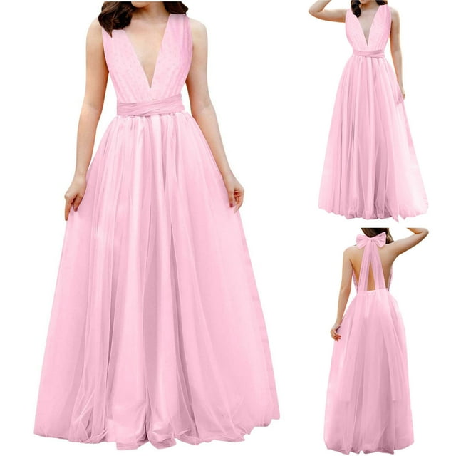 TIMIFIS Robe de Mariée en Dentelle Florale à Col en V pour Femme, Manches Courtes, Robe Maxi de Soirée pour Demoiselle d'Honneur - Été