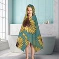 thumbnail image 6 of Blue Sunflower Pattern Hooded Bath Towel，50"x30" for Ages 3 To 12 Kids, Quick Dry Lightweight Soft Microfiber Hood Beach Towel Cover Up for Kids, 6 of 7
