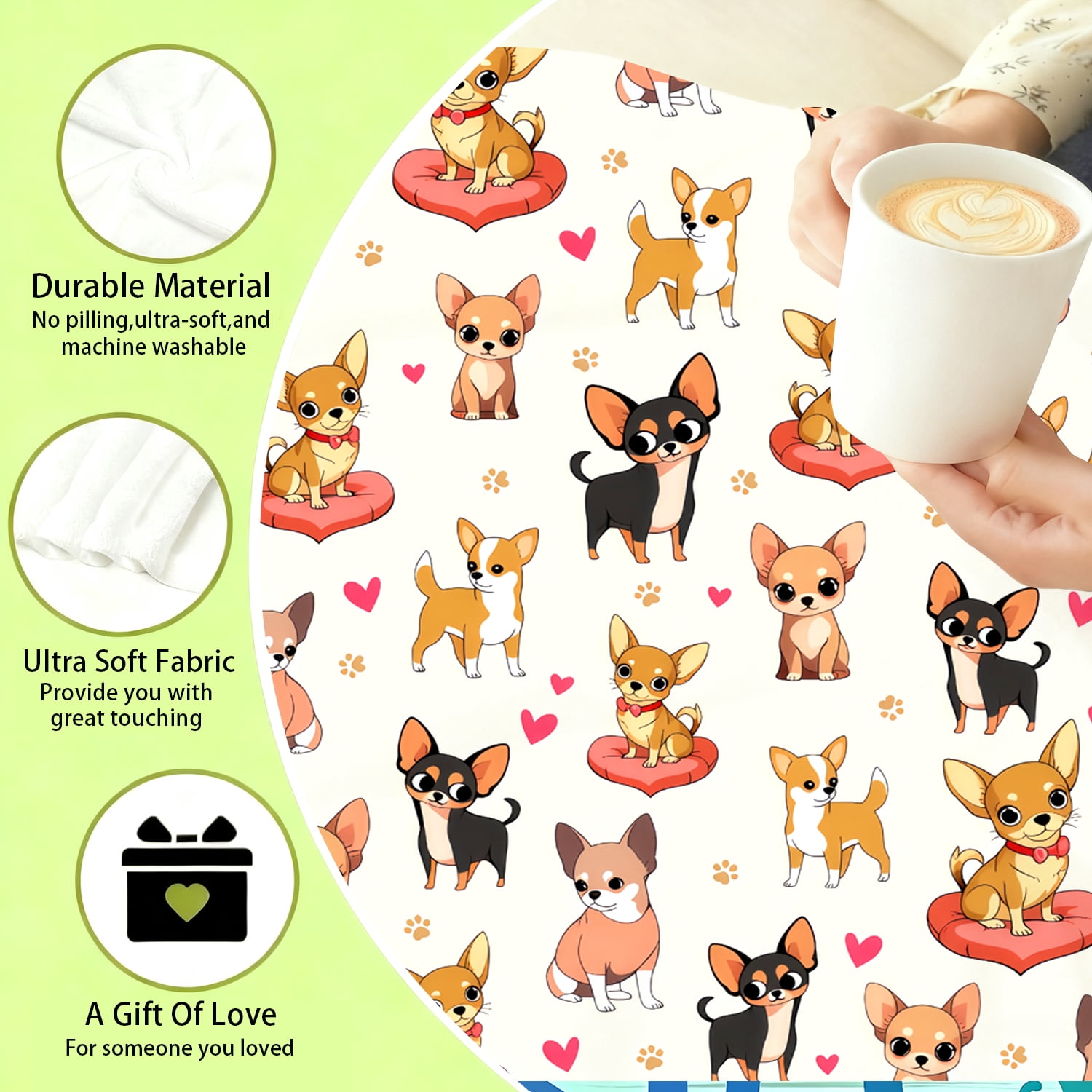 Chihuahua Gifts Blanket for Women Dog Lovers Stuff Cute Puppy Plush Dogs Print Themed Blanket Throw Cozy Soft Flannel Bedding Chihuahua Gifts for Women Adults Sofa Couch Bed Room Decor 80"X60"