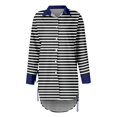 thumbnail image 5 of Ovticza Womens Button Down Shirts Casual Long Sleeve Dress Shirt Striped Print Oversized Work Blouse Top Black M, 5 of 6