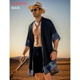 thumbnail image 4 of COOFANDY Men's Cardigan Lightweight Cotton Sweater Kimono Style Cloak Open Front Cape,Black,, 4 of 6