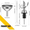 thumbnail image 2 of BlinkLLX 4 Pieces Weighted Stainless Steel Pourers Olive Oil Spout Olive Oil Dispenser Spout Automatic Opening and Closing with Funnel and Brush for Pouring Wine Syrup Kitchen(Silver), 2 of 13