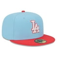 thumbnail image 3 of Men's New Era Light Blue/Red Los Angeles Dodgers Spring Color Two-Tone 59FIFTY Fitted Hat, 3 of 6