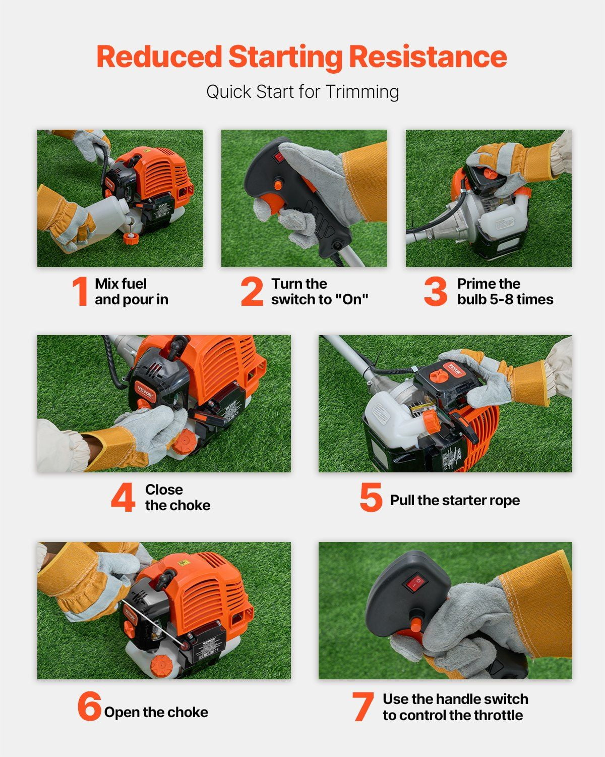 42.7CC 2-Stroke Gas Powered String Trimmer, 16.9" Cordless Design with Shoulder Strap & 3T Blade, Multi-Functional Lawn Edger and Weed Eater for Efficient Grass Cleaning