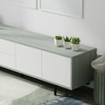 thumbnail image 3 of Atlas 78" x 20" Modern TV Stand Cabinet - Grey Frame, White Door/Drawers, Black Base, 3 of 8