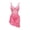 H1-Pink Hearts, variant on SHOWMALL Women's Lingerie Lace Nightdress Strap Chemise Underwire Bodysuit Sexy V Neck Sleepwear Navy Blue L