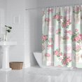 thumbnail image 2 of Pioneer Flower Floral Print Pattern Shower Curtain 84"x72", Bathroom Decorative Shower Curtain Set with 12 Hooks, Waterproof Washable, 2 of 6