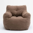 thumbnail image 6 of Soft Teddy Fabric Bean Bag Chair Filled With Memory Sponge, Classic Bean Bag Couch for Reading/Gaming/Resting, Lazy Sofa for Adults, Coffee, 6 of 9