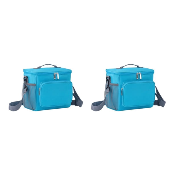 Injueey Bolsa de almuerzo Materiale Tessuto Tamaño Oxford Durable Tamaño fácil de limpiar Bolsa de almuerzo ligera con aislamiento Azul Azul 2Conjunto
