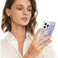 thumbnail image 6 of Compatible with iPhone 14 Pro Max Bling Case with Lanyard Strap Luxury 3D Diamond Crystal Rhinestone for Women Girls Glitter Sparkle Case Shiny Gemstone Perfume Bottle and Flower Design, Purple, 6 of 14