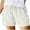 White, variant on fatyb Summer Womens Casual Shorts Elastic High Waist Beach Shorts Drawstring Lounge Shorts with Pockets