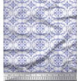 thumbnail image 1 of Soimoi Blue Rayon Fabric Moroccan Damask Printed Fabric 1 Yard 56 Inch Wide, 1 of 3