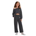 thumbnail image 4 of Tfken Outfit Sets For Girls One Shoulder Long Sleeve Tops With Pants Set Lightweight Fall Winter Toddler Classic Clothes Size 7-8 Years Gray, 4 of 4