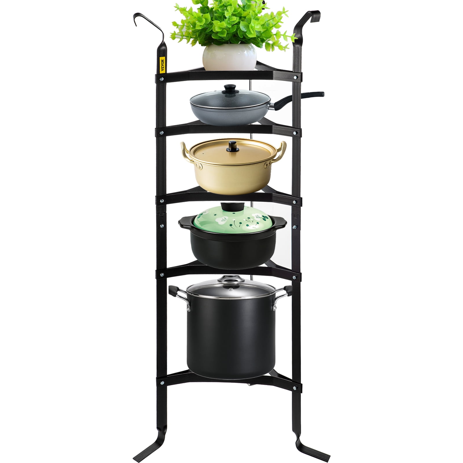 VEVOR 42.7'W x 19.7'D x 2'H 5-Shelf Freestanding Shelves, Black