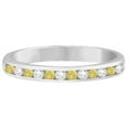 thumbnail image 3 of Channel-Set Yellow Canary and White Diamond Ring 14k White Gold (0.33ct), 3 of 3