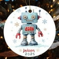 thumbnail image 4 of Ceramics Ornaments Custom Robot Keepsake Ceramic Ornament Vintage Robot Snowflake Christmas Tree Ceramic Ornament Decoration Holiday Present, 4 of 5