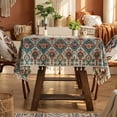 thumbnail image 1 of Fesfesfes Boho Tablecloth for Square Tables,Fringed Edges with Geometric Pattern Tablecloths,Floral Table Cover Cloth Decorative for Kitchen Dining Room, 1 of 6