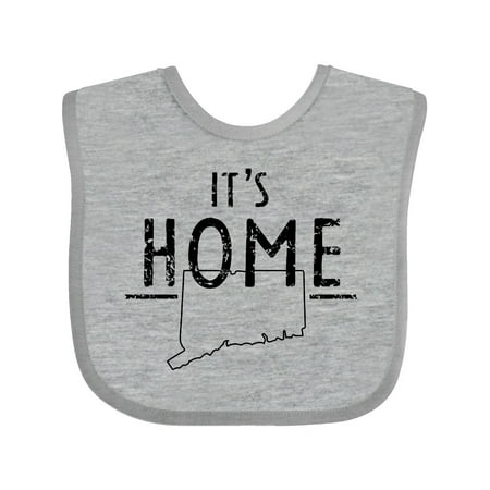 

Inktastic It s Home- Connecticut State Outline Distressed Text Gift Baby Boy or Baby Girl Bib