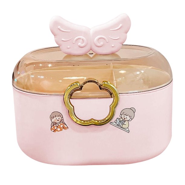 Caja de Almacenamiento de Accesorios para El Cabello para Niña, Organizador de Accesorios para El Cabello para Niñas, Caja de Almacenamiento para Coll Rosa Soledad Estuche de almacenamiento para lazos para el cabello